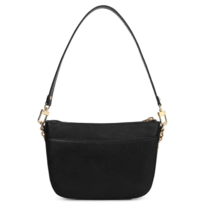 Da Milano Black Small Franzy Leather Baguette - Black for Women | Best Price UAE